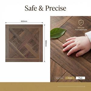 Suelo <span class=keywords><strong>de</strong></span> Parqué Artístico <span class=keywords><strong>de</strong></span> Nogal Negro Multicapa Ecológico Enf, 600x600x14mm, Grosor <span class=keywords><strong>de</strong></span> Superficie <span class=keywords><strong>de</strong></span> 1.2mm, para Parques <span class=keywords><strong>de</strong></span> Lujo al Aire Libre - Product Image 4