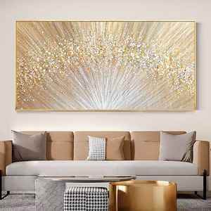Decoración del hogar cuadros nórdicos abstractos modernos arte de pared puro hecho a mano atmósfera dorada <span class=keywords><strong>pintura</strong></span> al óleo - Product Image 5