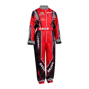 <span class=keywords><strong>Traje</strong></span> Clásico de Carreras de una Pieza Color <span class=keywords><strong>Rojo</strong></span> para Adultos y Niños, Uniforme de Cosplay y Entrenamiento de Karting para el Verano - Product Image 3