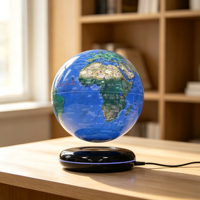HCNT Globo Terráqueo Magnético Levitante con Luz Nocturna, Mapa del Mundo Flotante, Lámpara LED, Herramienta de Enseñanza de Geografía, Regalo Creativo
