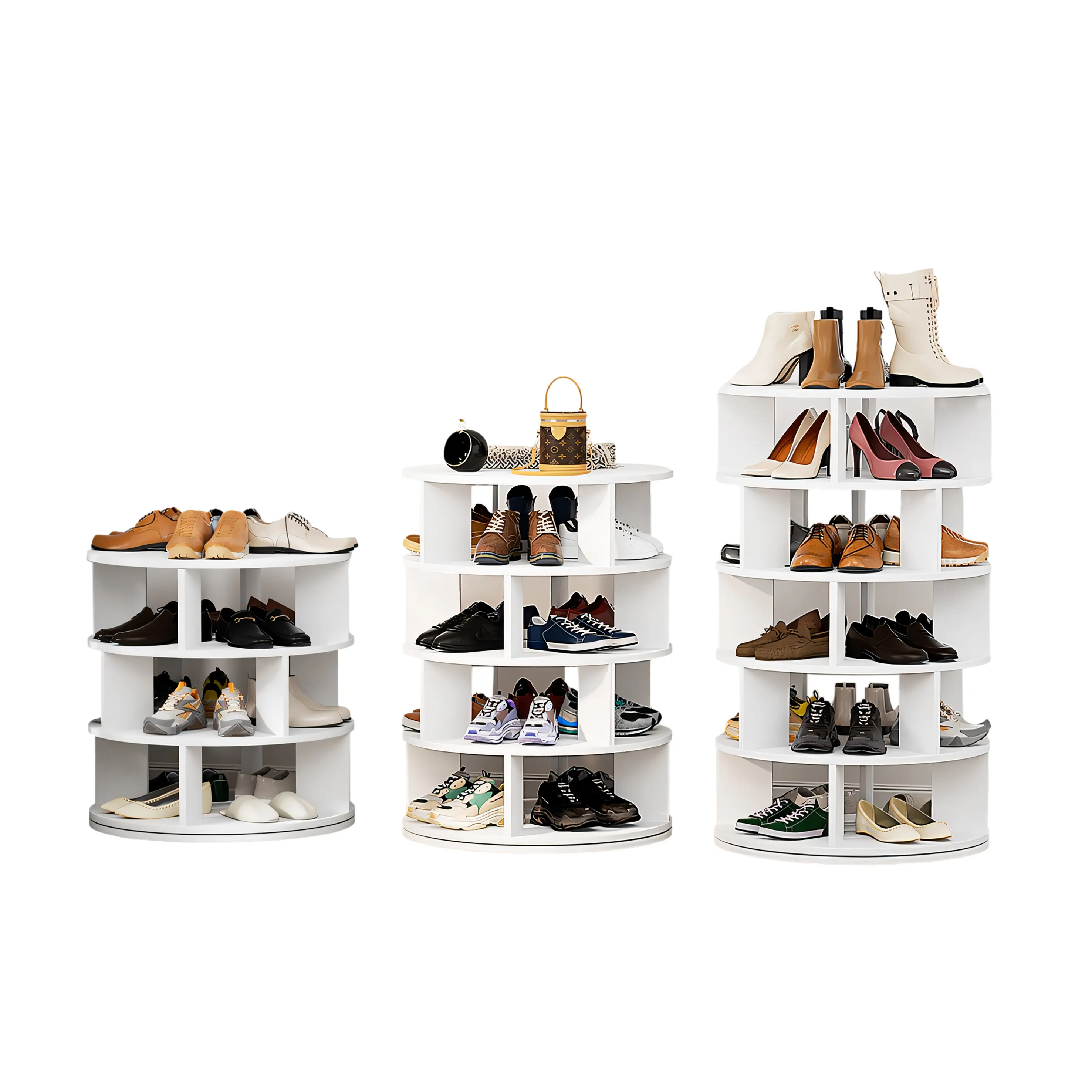 Zapatero giratorio 360, organizador de almacenamiento, Torre giratoria, estante de almacenamiento de zapatos, PVC respetuoso con el medio ambiente, Hogar Moderno