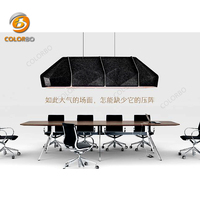 Nuages acoustiques gris, trois lampes DIAMOND en relief