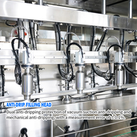 Chaîne de production complète de machines de remplissage à piston pour pâtes chimiques, huiles lubrifiantes et liquides visqueux, contrôlée par PLC, capacité 10L-20L