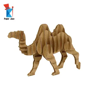 Rompecabezas 3D de papel de ensamblaje de camello animal de cartón duro natural DIY educativo para niños