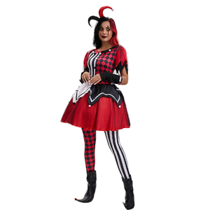 Costume de clown pour <span class=keywords><strong>femme</strong></span> de haute qualité pour Halloween, costume de cosplay de <span class=keywords><strong>Joker</strong></span>, costume de jeu de rôle en coton de dessin animé - Product Image 6