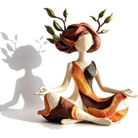 Figurine en résine de femme méditant, art créatif, yoga, zen, décoration de bureau à domicile, ornement unique de qualité supérieure, cadeau