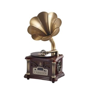 Factory Vintage Gramophone Style CD Player USB FM Radio BT Wireless <b>Home</b> Audio Decor Desktop <b>Music</b> <b>System</b> Gift - Product Image 1