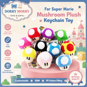 For Super <strong>Mario</strong> Mushroom Plush Keychain <strong>Toy</strong> 10 Colors Super <strong>Soft</strong> Cotton Fabric 5cm Height Customizable ODM Birthday PP Cotton - Product Image 5