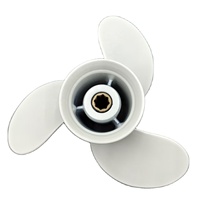 Hélice hors-bord en aluminium blanc 683-45947-00-EL 683-45947-00-00 9 1/4X8-J 3 pales avec coussinet en caoutchouc pour moteurs de bateaux