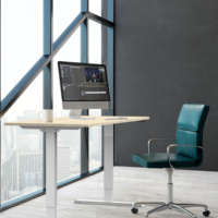 Cadre de bureau électrique moderne Richmat 120 kg à double moteur réglable en hauteur avec gestion des câbles
