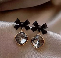 Anting Mutiara SongYi Model Bow Vintage Elegan untuk Wanita, Perhiasan untuk Sehari-hari dan Pesta