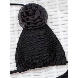 Nuevo Bikini Sexy Metálico Rosa para Mujer con Espalda Descubierta y Tirantes, Traje de Baño Personalizado de Nylon con Joyería para Playa - Product Image 4