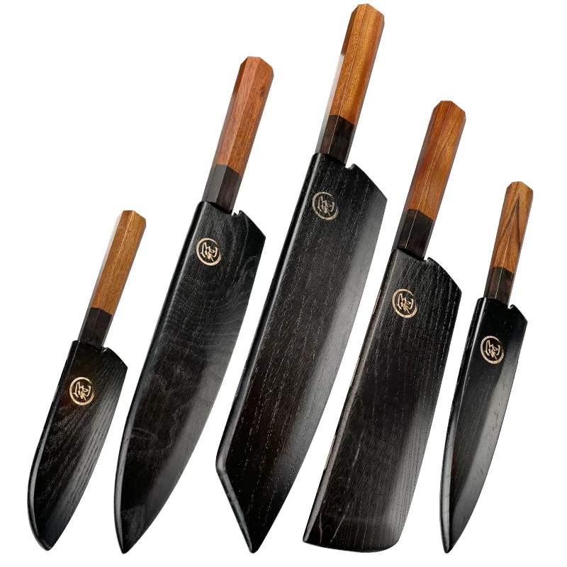 Coltello forgiato a mano 3 strati Set di coltelli giapponesi AUS-10 Chef in acciaio affettare ECO Friendly Set di coltelli da cucina