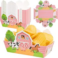 Décorations d'anniversaire sur le thème des animaux de la ferme en papier, fournitures de fête, bol à collation pour plateau de service d'anniversaire, vaisselle, décorations de carnaval