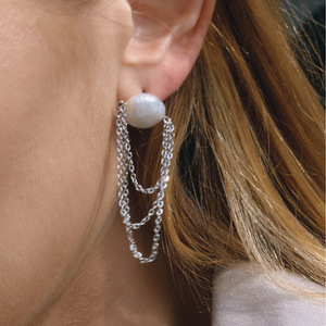 ต่างหูมุกทรงหยดน้ำ สแตนเลส ดีไซน์ทรงเรขาคณิต เหมาะสำหรับใส่ทุกวัน เครื่องประดับสำหรับผู้หญิง - Product Image 3