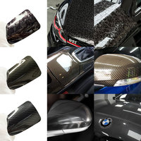 KOOPPF Nouvelle Arrivée 6D En Fibre De Carbone Wrap Vinyle Autocollant PET Couleur PPF Noir Corps Sports & Luxe Autocollants De Voiture