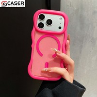 Étui de téléphone portable transparent brillant, antichoc, magnétique, couleur bonbon, revêtement anti-graisse, compatible avec iPhone 14-18