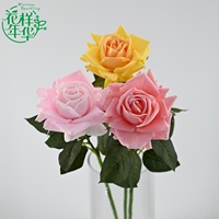 Roses artificielles en soie de haute qualité, 65 cm, grande tête, toucher réel, roses blanches et roses, décoration pour mariage, fête des mères, décoration de la maison