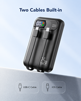 Chargeur de téléphone portable HYTO, chargeur PD 10000 mAh, batterie externe avec câble intégré, chargeur de voyage adapté à tous les téléphones mobiles