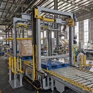 Tự động đôi mũi tên đầu Pallet máy đóng đai Top loại Báo Chí cho PP thức ăn vật nuôi hóa chất nước giải khát bơm mang động cơ bánh răng - Product Image 6