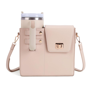 Messenger Bag 40oz Tumbler Sling Bag PU Leather Large Capacity Water Bottle Carrier Shoulder Bag Purse Stanly Cup Portable Water - Product Image 2