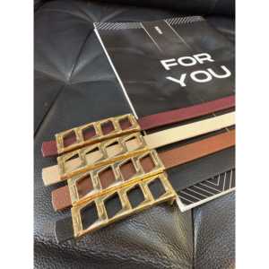 Ceinture Métallique Basique pour Femme avec Boucle à Cadre Carré, Style Décontracté, Boucle en Alliage, Design Chaîne Fine - Product Image 2