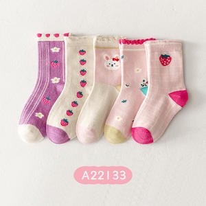 KTS492-calcetines tobilleros con dibujos animados de conejo para niños y niñas, calcetín personalizado, Color caramelo - Product Image 4