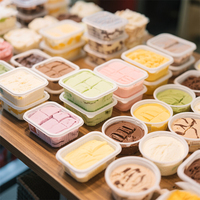 Boîtes en plastique personnalisées de taille de magasin de boissons froides de supermarché emballage de boîte en plastique de crème glacée de dessert avec des couvercles pour des sucreries