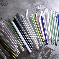 Reusable Borosilicate Smoothie Glass Straws, Straight Color