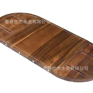 Planche à découper ovale en bois magnétique avec compartiments, compatible lave-vaisselle, pour usage domestique - Product Image 1