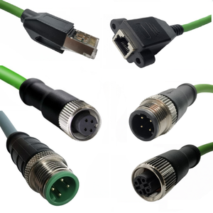 ตัวเชื่อมต่อ M12แบบกำหนดเอง A x D เข้ารหัส4 8ขา <span class=keywords><strong>RJ45</strong></span>สายอีเธอร์เน็ตอีเธอร์เน็ตประกอบสายเคเบิลอีเธอร์เน็ตหุ้มฉนวนคู่