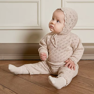 Nuevo Conjunto <span class=keywords><strong>de</strong></span> 2 Piezas para Bebés Recién Nacidos, Niños y Niñas, <span class=keywords><strong>Mono</strong></span> Tejido con Gorro, Ropa Casual para Bebés, Suave y Transpirable - Product Image 1