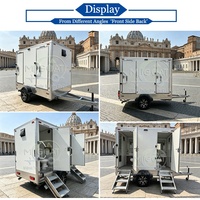 Offerta Speciale: Rimorchio Bagno Mobile a 2 Postazioni con Asse Singolo, Toilette Portatile con Lavandino e Specchio per Eventi all'Aperto e Cantieri