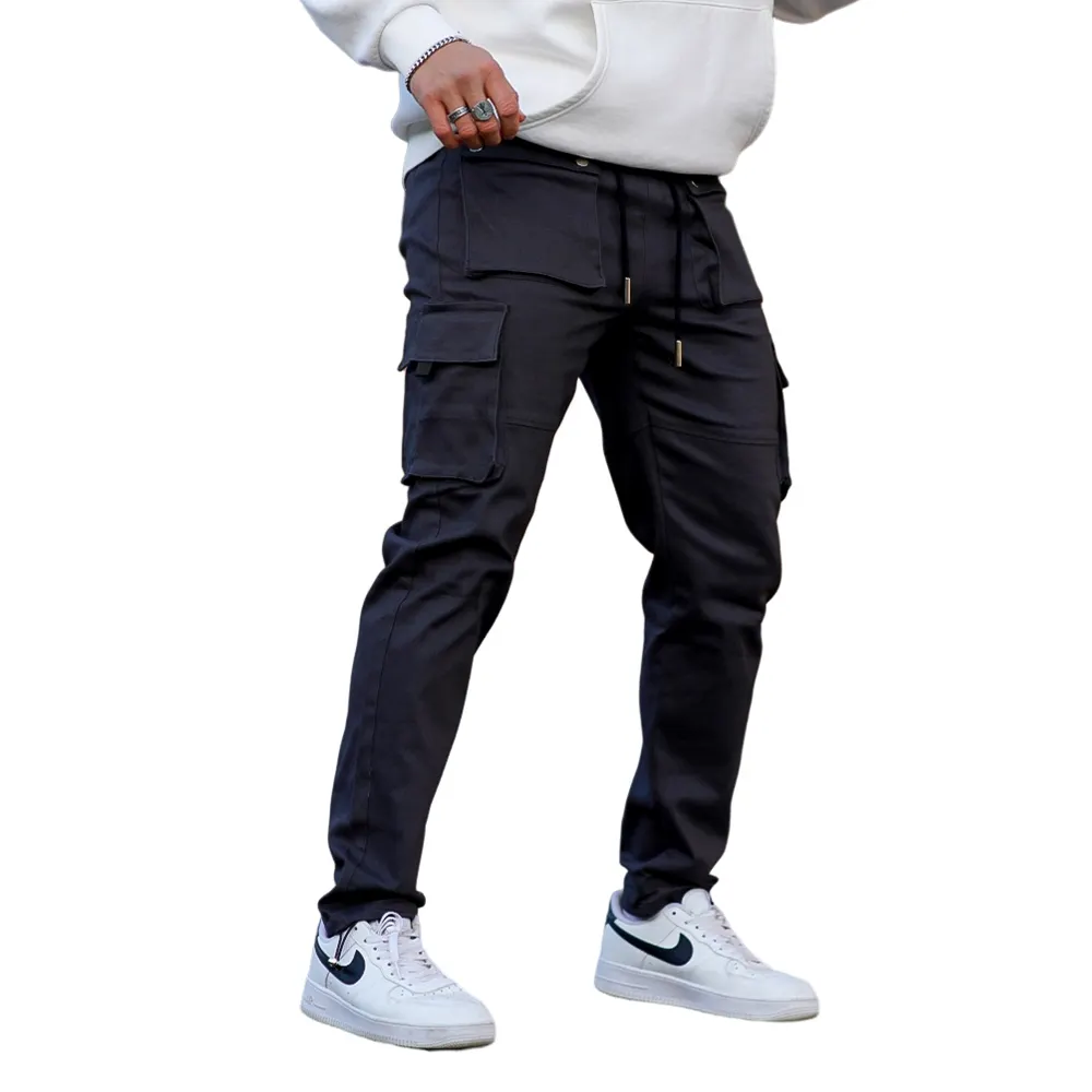 Gingtto высококачественные классические однотонные мужские брюки-карго с несколькими карманами оптом