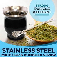 Gourde à yerba maté en acier inoxydable à double paroi, vente chaude 2026, tasse à thé maté 8 oz