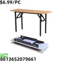 Table de pique-nique pliante rectangulaire en plastique blanc portable à bas prix