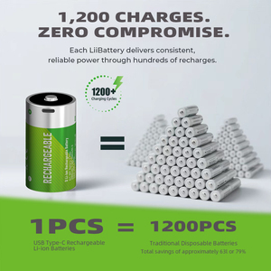 Batería Recargable de Iones de Litio CITICITY 32650 Modelo C105 7400mAh 1.5V con Cargador USB, 6.9 Horas de Carga, 1200 Ciclos Largos - Product Image 6