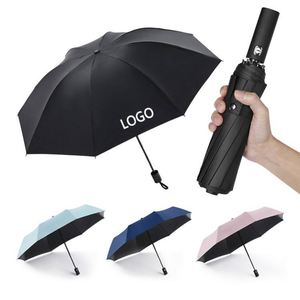 Promotional Designer Auto Sunshade Paraguas Custom logo Compact Portable Automatic <b>Windproof</b> 3 Folding <b>Umbrella</b> with logo - Product Image 2