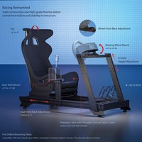 Cockpit de simulation de course en aluminium LRS16-BS04 avec siège baquet en fibre de verre, cockpit de simulateur de course réglable pour Logitech Thrustmaster