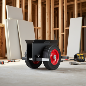 Chariot de manutention pour plaques de plâtre avec roues en caoutchouc de 10 pouces et pince réglable, pour panneaux en acier, matelas et portes - Product Image 2