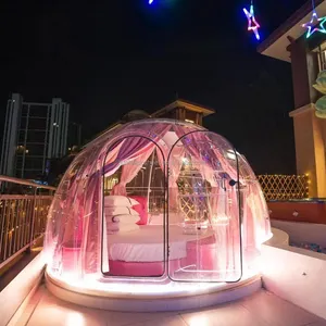 강한 인성 높은 충격 저항 360 파노라마 보기 거품 집 투명 Yurt 투명 거품 텐트