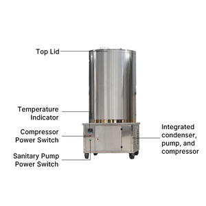 ถังเก็บน้ำแข็งฉนวนโพลียูรีเทนสแตนเลส1000L/5000L ระบบระบายความร้อนด้วยน้ำอุปกรณ์หมักเรือบ้าน - Product Image 4
