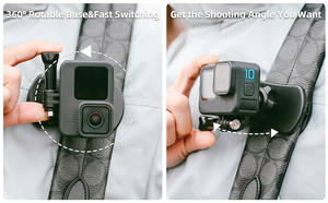 Support de fixation pour le corps pour la randonnée et le cyclisme POV pour <span class=keywords><strong>GoPro</strong></span> <span class=keywords><strong>11</strong></span> <span class=keywords><strong>Mini</strong></span> 12 Insta360 PC, support de sac à dos, sangle d'épaule, clip, sac, mains libres - Product Image 6