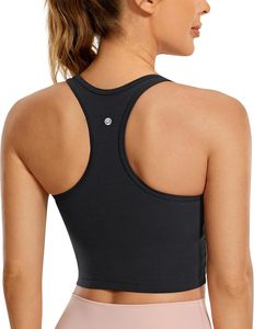 CRZ YOGA Butterluxe - Top Corto Transpirable para Mujer, con Espalda en Y, Cuello Redondo, Acolchado, para Entrenamiento y Yoga - Product Image 6