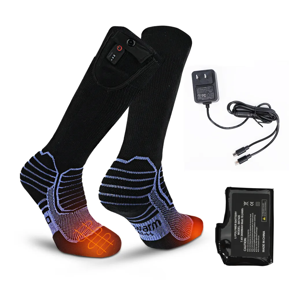 Großhandel beheizte Socken Winter Outdoor Ski Thermal 7,4 V elektrische wiederauf ladbare Batterie beheizte Ski socken