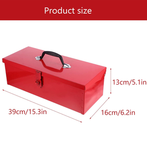 Sắt Màu Đỏ Tấm Kim Loại Có Thể Khóa Công Cụ Lưu Trữ Trường Hợp Hình Chữ Nhật Đa-Chức Năng Công Cụ Tổ Chức Với Sơn Mài Kỹ Thuật - Product Image 3