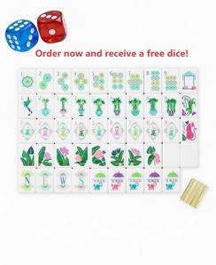 En gros, en stock : Ensemble de Mahjong de voyage personnalisé Palm Royale en grain de bambou, 160 tuiles de Mahjong américaines de luxe en acrylique gravées à 4 couches - Product Image 2
