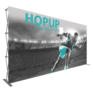 Custom Media Wall Fabric Pop Up Banner Display Backdrop Portable Promotion Exhibition Booth with Stand for Trade Show