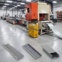 Full Auto Ladder Cable Tray Roll Forming Machine One Roll Set Multi-size 100-250mm 200-1050mm Servo Punching for Cable Tray