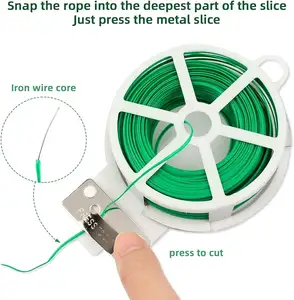 Pabrik PE taman ikat simpul dapat digunakan kembali tali berlapis hijau pita klip kabel taman berkebun sayuran Grafting Fixer